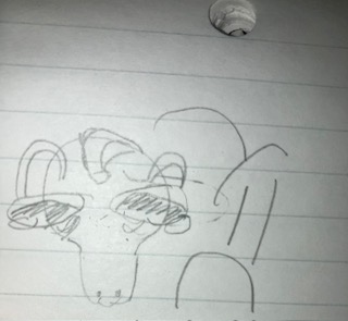 stupid doodle of sad lune